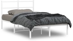 Estrutura de cama com cabeceira 120x190 cm metal branco