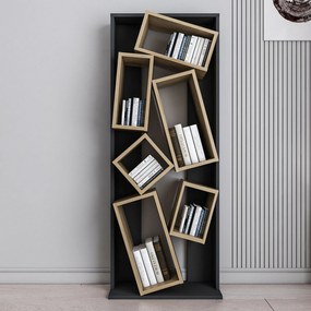 Estante Carmen – Preto Carvalho – 63 cm x 153,6 cm x 24 cm