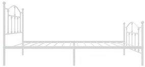 Estrutura de cama com cabeceira e pés 90x200 cm metal branco