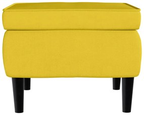 Banco com pernas de madeira veludo amarelo