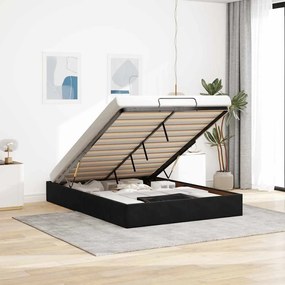 vidaXL Estrutura de cama otomana sem colchão 140x190 cm veludo preto