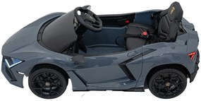 Carro elétrico para Crianças Lamborghini Revuelto 12V 4x4 Rodas Espuma EVA, Assento couro ecológico Cinzento