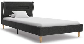 Cama com LED e colchão 90x200 cm serapilheira cinzento-escuro