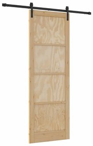 Porta Deslizante vidaXL com Conjunto de Ferragens 83x232 cm Madeira Só