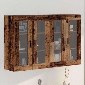 vidaXL Armários de Parede 2 peças Madeira Velha 69,5 x 34 x 90 cm - Madeira Ingeniería