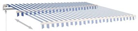 Toldo retrátil automático 400x350 cm azul e branco