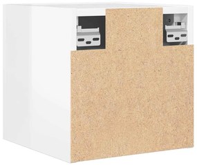 Armário de parede para TV 30,5x30x30 cm branco brilhante