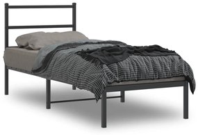 355356 vidaXL Estrutura de cama com cabeceira 80x200 cm metal preto