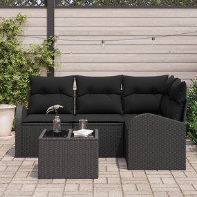 Conjunto de Sofás para Jardim da vidaXL com Almofadas Rattan Sintético