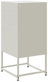 Mesas de cabeceira 2 pcs 36x39x78 cm aço branco