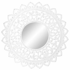 Espelho de Parede Dkd Home Decor Cristal Mdf Branco Mandala índio (90 X 2,5 X 90 cm)
