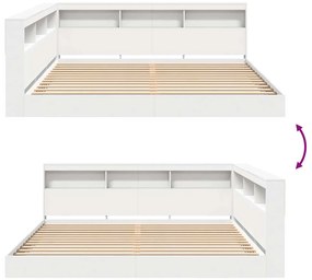Cama Estante Branca 180x200 cm Madeira Engineered
