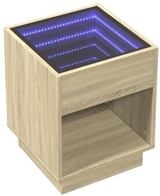 Mesa de cabeceira c/ LED Infinity 40x40x50 cm carvalho sonoma