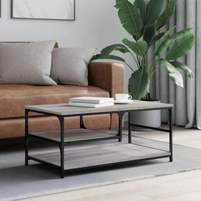 vidaXL Mesa de centro 90x49x40 cm derivados de madeira cinzento sonoma