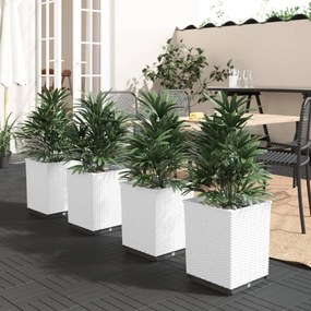 vidaXL Vasos/floreiras 4 pcs 30x30x37 cm polipropileno branco