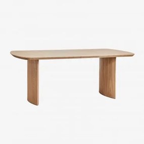 Mesa De Jantar Retangular 200x100 Cm Em Mdf Tuaregue Madeira Natural - Sklum