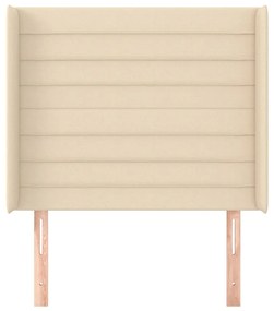 Cabeceira de cama c/ abas tecido 93x16x118/128 cm creme