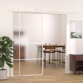 151689 vidaXL Porta deslizante vidro ESG fosco e alumínio 102,5x205 cm branco