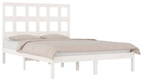 Estrutura de cama 5FT King 150x200 cm pinho maciço branco