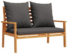 4 pcs conjunto lounge de jardim com almofadões acácia maciça