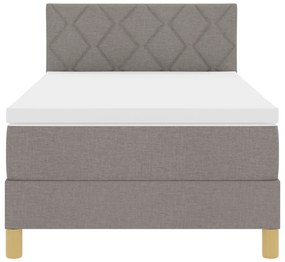 Cama Box Spring com Colchão Taupe 100x200 cm Tecido