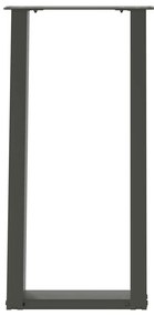 Pés de mesa de console em forma de U, 2 peças, antracite, 28x(72-73) c