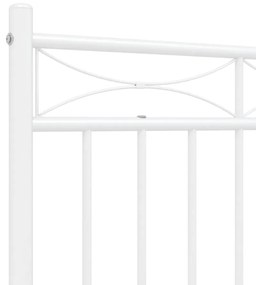 Estrutura de cama com cabeceira e pés 160x200 cm metal branco