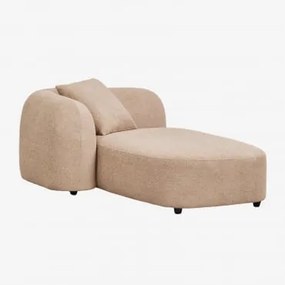 Chaise Longue Esquerdo Para Sofá Modular Em Chenille Coco Tecido De Chenille Espesso Castanho Latte - Sklum