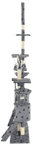 Árvore para gatos c/ postes arranhadores sisal 230-250 cm cinza