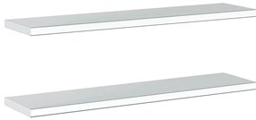 Prateleiras de parede 2pcs 100x23,5x3cm aço inoxidável prateado