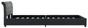 Estrutura de cama 120x200 cm couro artificial preto