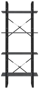 Estante com 4 prateleiras 60x30x140 cm pinho maciço cinzento