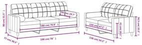 2 pcs conjunto de sofás com almofadas tecido cinza-acastanhado