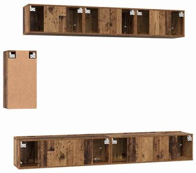 Conjunto de móvel de TV 6 pcs Madeira antiga 100 x 30 x 30 cm