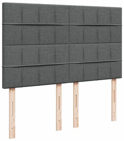 Cama com molas/colchão 140x190 cm tecido cinzento-escuro