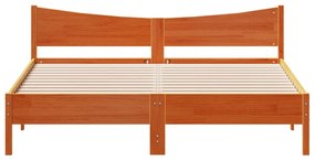 Cama sem colchão 180x200 cm pinho maciço castanho-mel