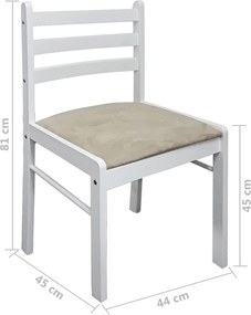 Conjunto de 2 Cadeiras Kitchen - Branco - Design Contemporâneo