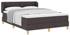 Cama Box Spring vidaXL com colchão castanho escuro 140x190 cm em tecid