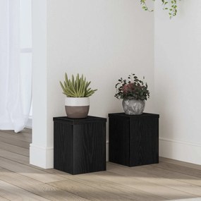 vidaXL Suporte para Plantas 2 pcs Carvalho Preto 15 x 15 x 20 cm