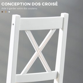 Conjunto de 4 cadeiras de design em estilo rústico, com estrutura branca (MESA NÃO INCLUÍDA)