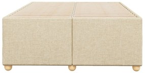 Estrutura de cama sem colchão 120x190 cm tecido creme