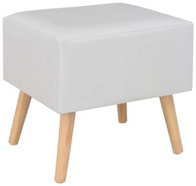 Mesa-de-cabeceira 40x35x40 cm couro artificial branco