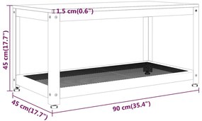 Mesa de centro 90x45x45 cm MDF e ferro castanho-claro e preto