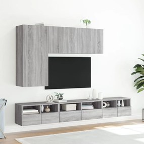 Móvel de parede p/ TV 60x30x30cm derivados madeira cinza sonoma