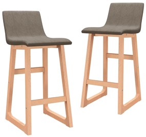 vidaXL Bancos de bar 2 pcs tecido cinzento-acastanhado