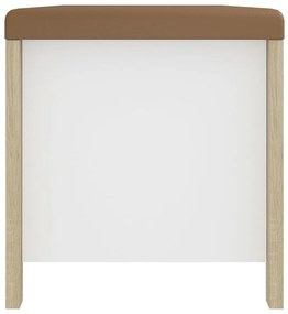 Caixa arrumação c/ almofadão contrap. 105x40x45cm branco/sonoma
