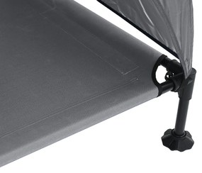 Cama Elevada para Cães com Teto Removível Cinzento Claro XL Aço