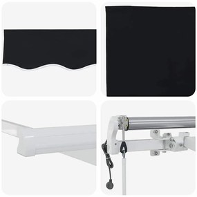 Toldo Retrátil Preto 400 × 300 cm Preto