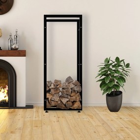 Suporte para lenha Keri V2 60 x 150 x 25 cm Preto