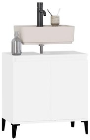 Armário de lavatório 58x33x60 cm derivados de madeira branco